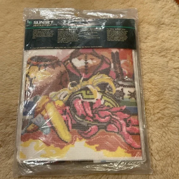 Vintage Sunset Native American Still Life needlepoint kit - Picture 4 of 5